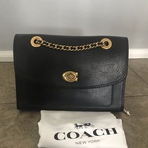 Coach parker black chain bag